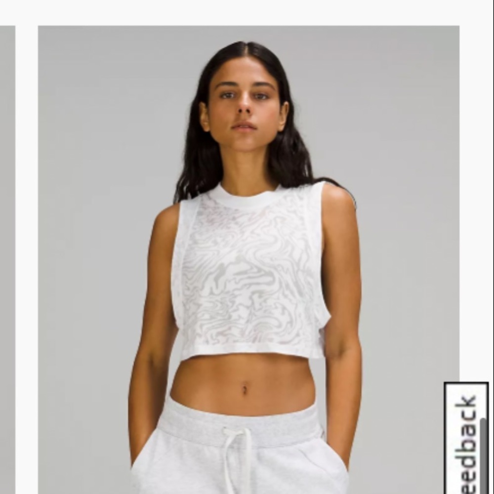 Lulu Lemon white cropped tank top viel